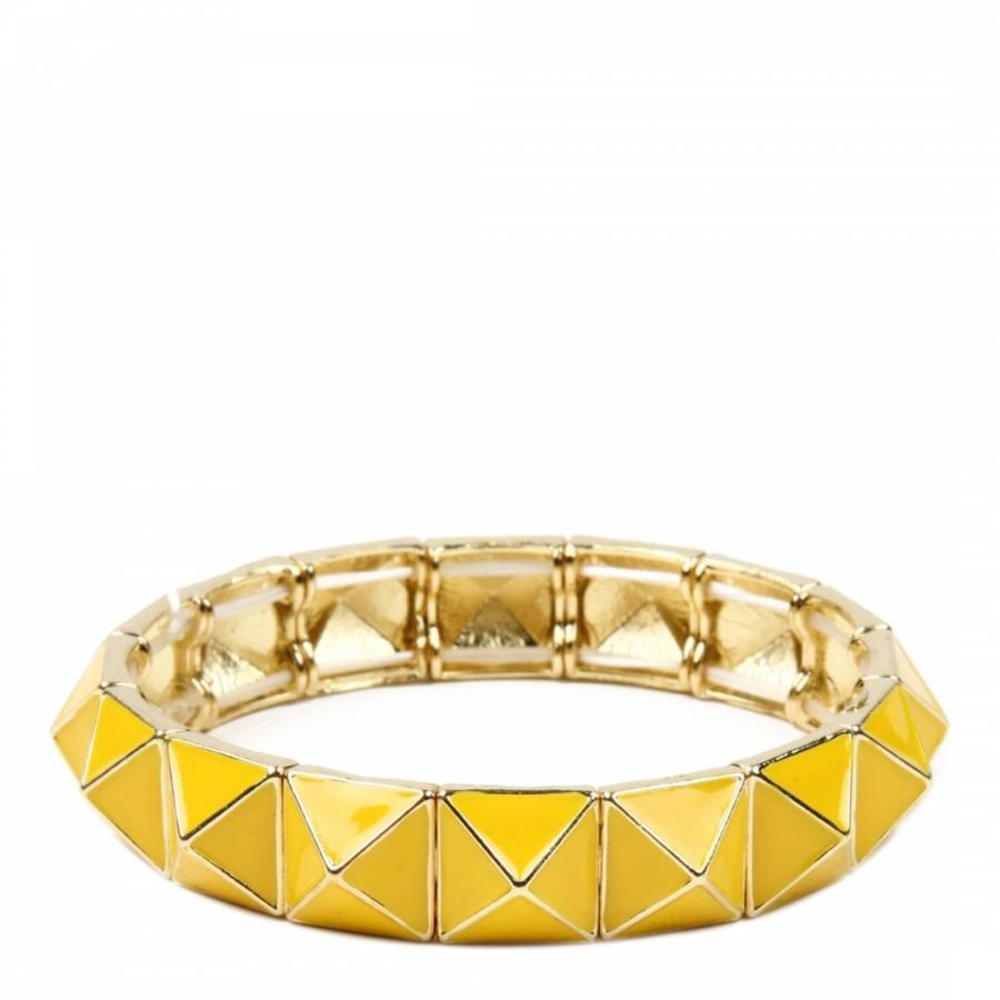 Yellow Stretch Bracelet - Pyramid shaped